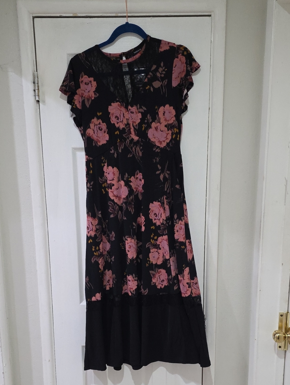 torrid | Dresses | Torrid Black Maxi Dress With Pink Floral Print